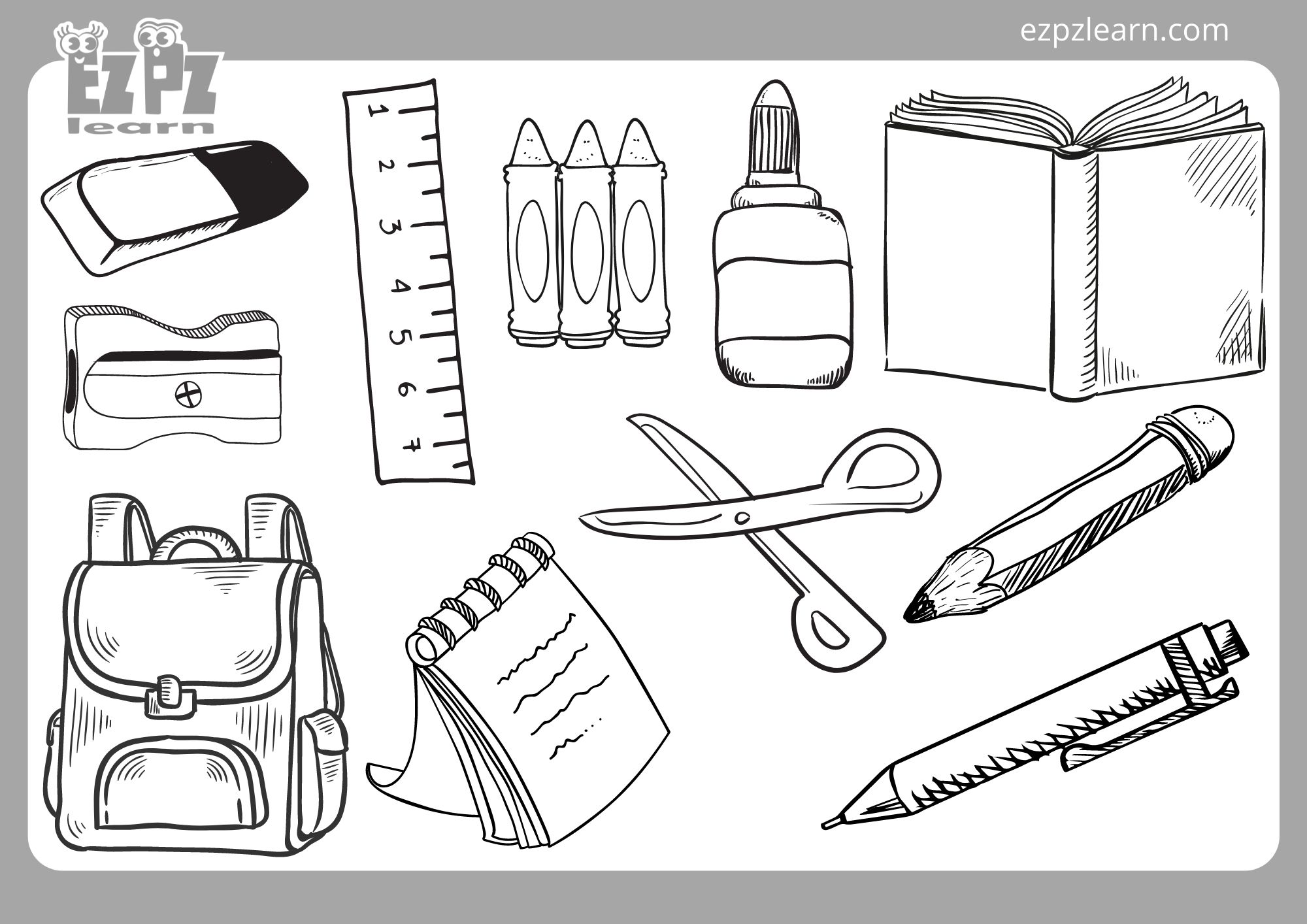 Classroom Coloring Page Without Words